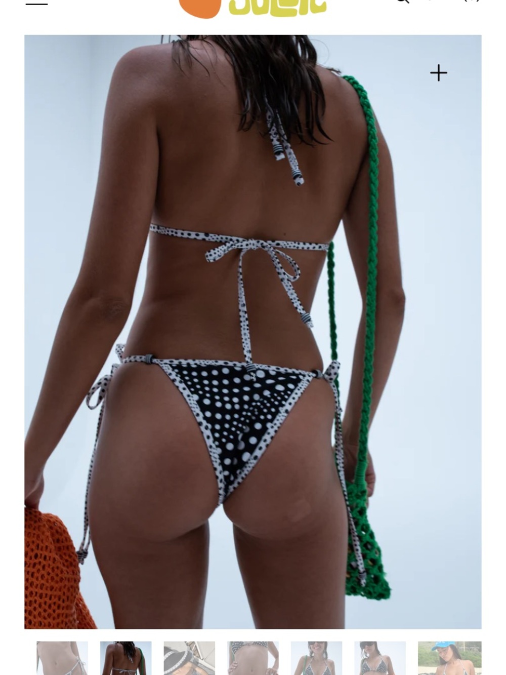 Goldie Swim Marco Island Black & White Polka Dot Tie-Side Bikini Bottom ONLY